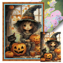 Load image into Gallery viewer, Yishu - Halloween Girl - 40*60CM 11CT 3 Stamped Cross Stitch
