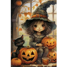 Load image into Gallery viewer, Yishu - Halloween Girl - 40*60CM 11CT 3 Stamped Cross Stitch
