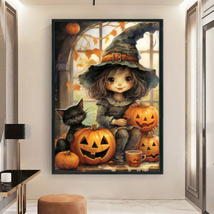 Yishu - Halloween Girl - 40*60CM 11CT 3 Stamped Cross Stitch