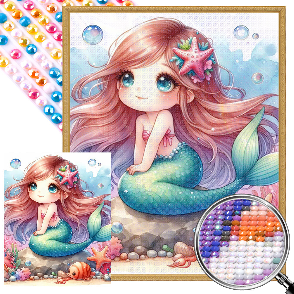 Cartoon Mermaid Girl 40*50CM(Picture) Full Round Drill Diamond Painting