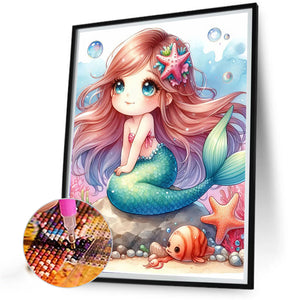 Cartoon Mermaid Girl 40*50CM(Picture) Full Round Drill Diamond Painting