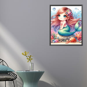 Cartoon Mermaid Girl 40*50CM(Picture) Full Round Drill Diamond Painting