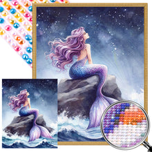 Load image into Gallery viewer, Mermaid Girl Under The Night Sky 40*50CM(Picture) Full Round Drill Diamond Painting
