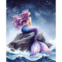 Load image into Gallery viewer, Mermaid Girl Under The Night Sky 40*50CM(Picture) Full Round Drill Diamond Painting
