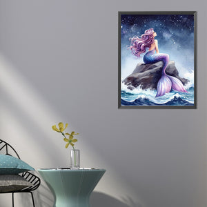 Mermaid Girl Under The Night Sky 40*50CM(Picture) Full Round Drill Diamond Painting