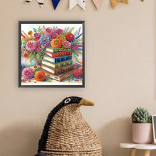 Load image into Gallery viewer, Flowers And Books 40*40CM(Canvas) Partial Special Shaped Drill Diamond Painting
