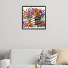 Load image into Gallery viewer, Flowers And Books 40*40CM(Canvas) Partial Special Shaped Drill Diamond Painting
