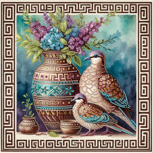 Load image into Gallery viewer, Turtledoves 40*40CM(Canvas) Partial Special Shaped Drill Diamond Painting
