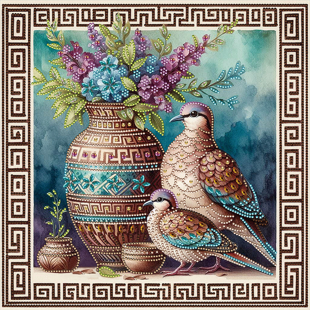 Turtledoves 40*40CM(Canvas) Partial Special Shaped Drill Diamond Painting