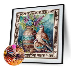 Turtledoves 40*40CM(Canvas) Partial Special Shaped Drill Diamond Painting