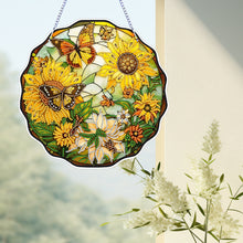 Load image into Gallery viewer, Butterfly Sunflower 2D Flat DIY Diamond Art Suncatcher Diamond Art Pendant Decor
