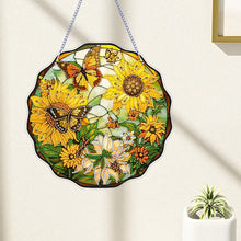 Load image into Gallery viewer, Butterfly Sunflower 2D Flat DIY Diamond Art Suncatcher Diamond Art Pendant Decor

