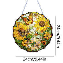 Load image into Gallery viewer, Butterfly Sunflower 2D Flat DIY Diamond Art Suncatcher Diamond Art Pendant Decor
