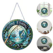 Load image into Gallery viewer, Hooked Fish 2D Flat DIY Diamond Art Sun Catcher Hanging Diamond Art Pendant
