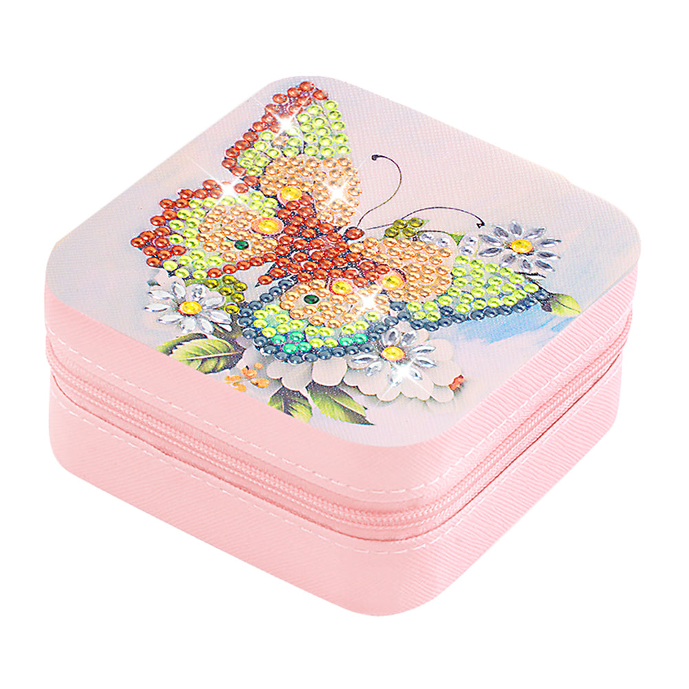 PU Special Shaped Butterfly Diamond Painting Jewelry Display Box for Women Girls