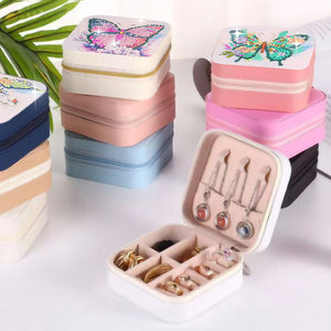 PU Special Shaped Butterfly Diamond Painting Jewelry Display Box for Women Girls