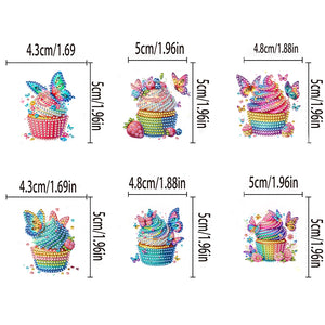 6Pcs Cupcake Acrylic Diamond Painting Sticky Clips for Poster Photo Light