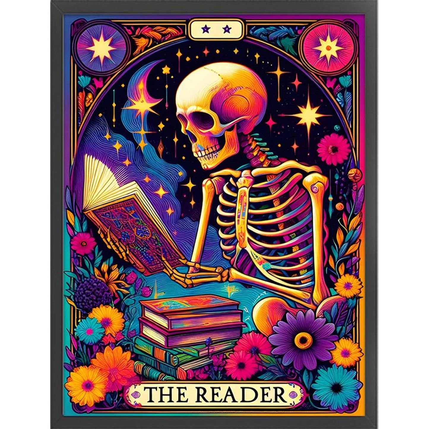 Reading Skeleton - Full 11CT Stamped Cross Stitch 50x60CM - Huacan
