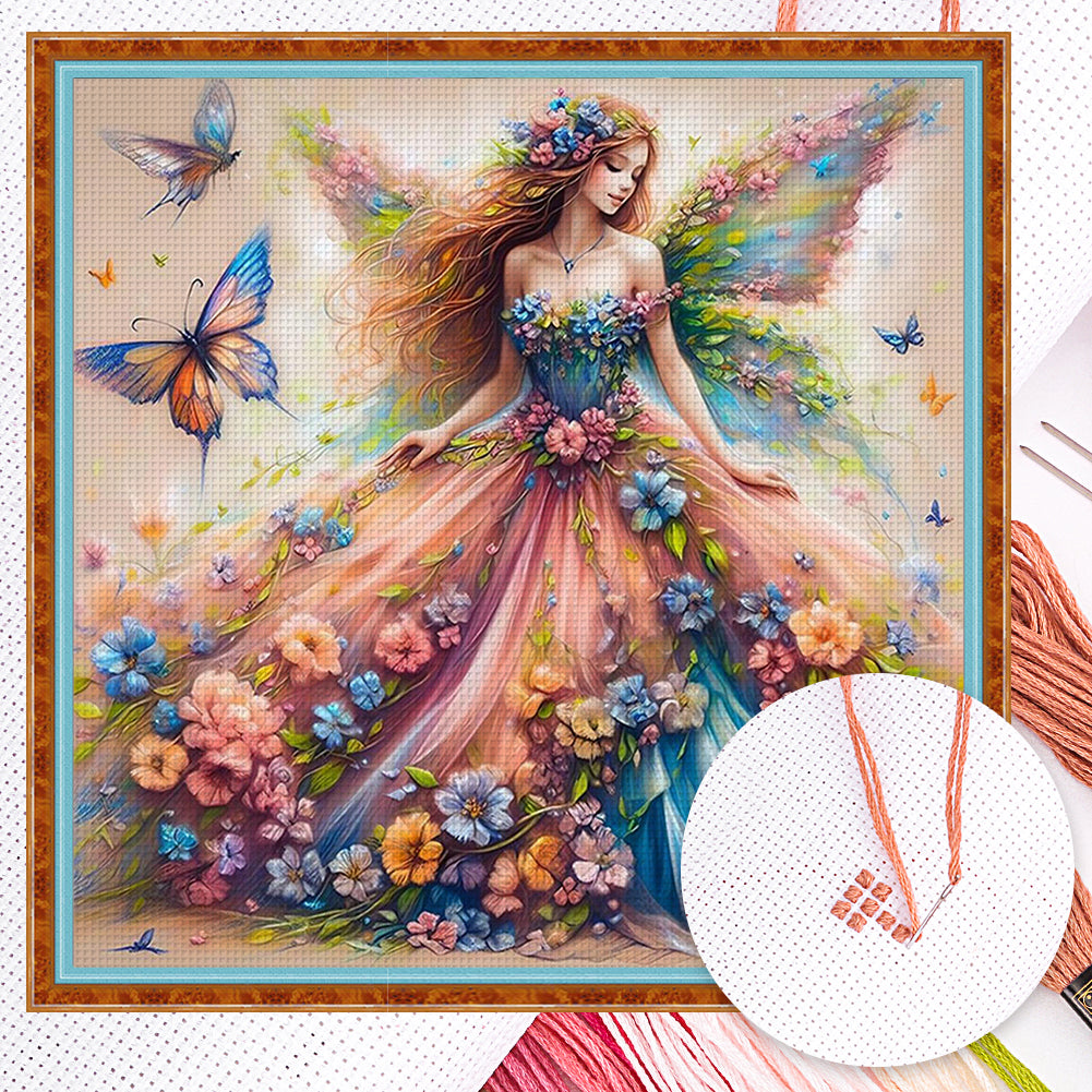 Butterfly Fairy - Full 11CT Counted Cross Stitch 50x50CM - Huacan