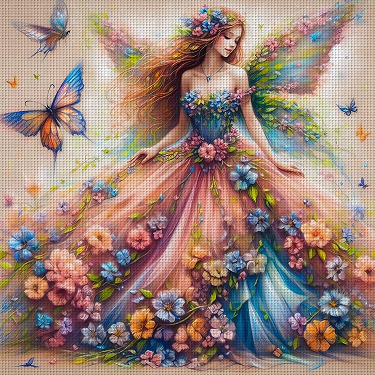 Butterfly Fairy - Full 11CT Counted Cross Stitch 50x50CM - Huacan