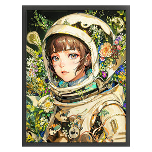 Yishu - Astronaut Girl - 50*65CM 11CT 3 Stamped Cross Stitch