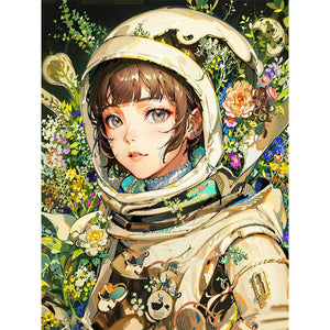 Yishu - Astronaut Girl - 50*65CM 11CT 3 Stamped Cross Stitch
