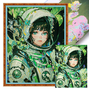 Yishu - Astronaut Girl - 50*65CM 11CT 3 Stamped Cross Stitch
