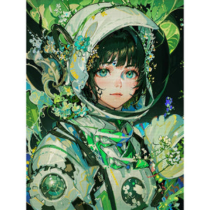 Yishu - Astronaut Girl - 50*65CM 11CT 3 Stamped Cross Stitch