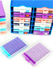 12 Grids Diamond Painting Organization Set with Point Drill Trays (White 1)
