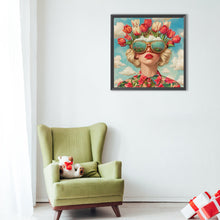 Load image into Gallery viewer, Tulip Girl With Sunglasses 40*40CM(Canvas) Full Round Drill Diamond Painting
