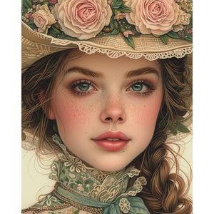 Spring Victorian Girl 40*50CM(Canvas) Full Round Drill Diamond Painting