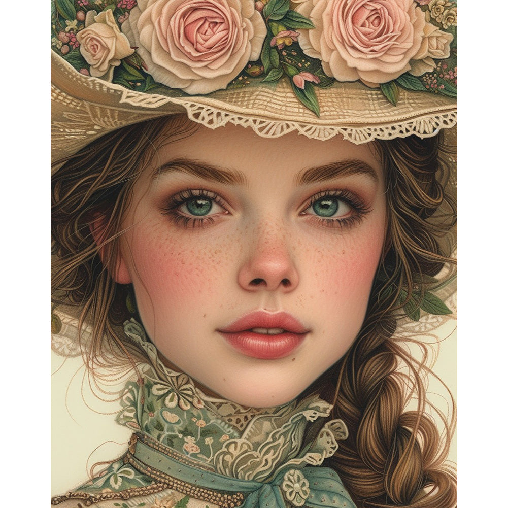 Spring Victorian Girl 40*50CM(Canvas) Full Round Drill Diamond Painting