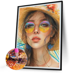 Summer Beach Girl 40*50CM(Canvas) Full Round Drill Diamond Painting