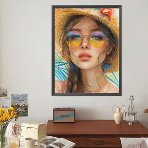 Summer Beach Girl 40*50CM(Canvas) Full Round Drill Diamond Painting