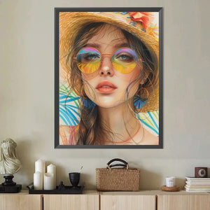 Summer Beach Girl 40*50CM(Canvas) Full Round Drill Diamond Painting