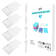 Load image into Gallery viewer, 4Pcs Diamond Painting Tray with Lid 5D DIY Drills Plate with Sppon &amp; Brush
