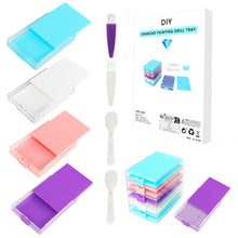Load image into Gallery viewer, 4Pcs Diamond Painting Tray with Lid 5D DIY Drills Plate with Sppon &amp; Brush
