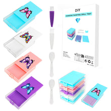 Load image into Gallery viewer, 4Pcs Butterfly Diamond Painting Tray 5D DIY Drills Plate with Sppon &amp; Brush
