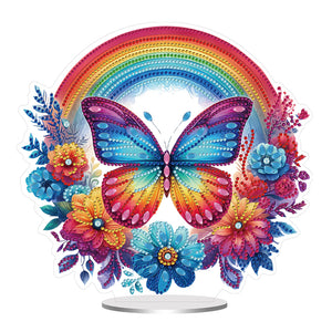 Acrylic Special Shaped Butterfly Rainbow Diamond Painting Desktop Decorations