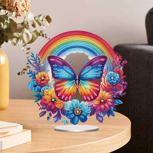 Acrylic Special Shaped Butterfly Rainbow Diamond Painting Desktop Decorations