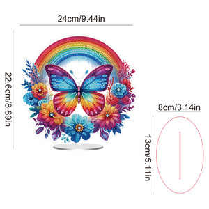 Acrylic Special Shaped Butterfly Rainbow Diamond Painting Desktop Decorations