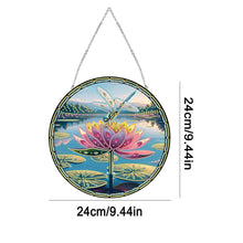 Load image into Gallery viewer, Dragonfly Flower 2D Flat DIY Special Shape Diamond Art Sun Catcher Pendant
