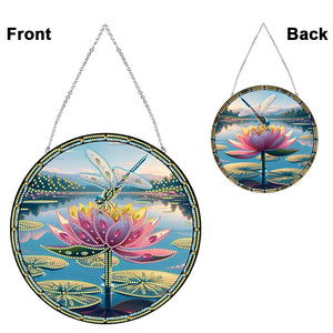 Dragonfly Flower 2D Flat DIY Special Shape Diamond Art Sun Catcher Pendant