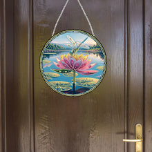 Load image into Gallery viewer, Dragonfly Flower 2D Flat DIY Special Shape Diamond Art Sun Catcher Pendant
