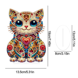 Acrylic 2D Flat Print DIY Cat Diamond Painting Art Tabletop Decorations