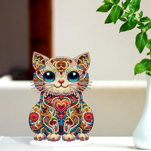 Acrylic 2D Flat Print DIY Cat Diamond Painting Art Tabletop Decorations