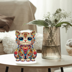 Acrylic 2D Flat Print DIY Cat Diamond Painting Art Tabletop Decorations