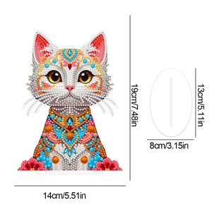 Acrylic 2D Flat Print DIY Cat Diamond Painting Art Tabletop Decorations