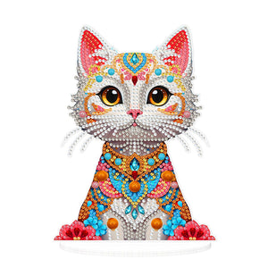 Acrylic 2D Flat Print DIY Cat Diamond Painting Art Tabletop Decorations