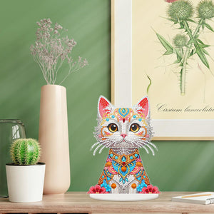 Acrylic 2D Flat Print DIY Cat Diamond Painting Art Tabletop Decorations
